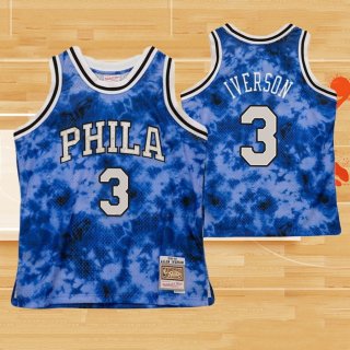 Camiseta Philadelphia 76ers Allen Iverson NO 3 Galaxy Azul