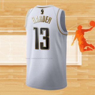Camiseta Golden Edition Houston Rockets James Harden NO 13 Blanco