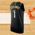 Camiseta Golden Edition Minnesota Timberwolves Anthony Edwards NO 1 2020-21 Negro