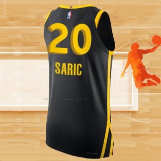 Camiseta Golden State Warriors Dario Saric NO 20 Ciudad Autentico 2023-24 Negro