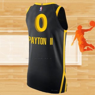 Camiseta Golden State Warriors Gary Payton II NO 0 Ciudad Autentico 2023-24 Negro
