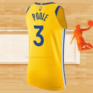Camiseta Golden State Warriors Jordan Poole NO 3 Statement Autentico 2022 Oro