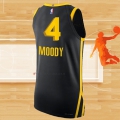 Camiseta Golden State Warriors Moses Moody NO 4 Ciudad Autentico 2023-24 Negro
