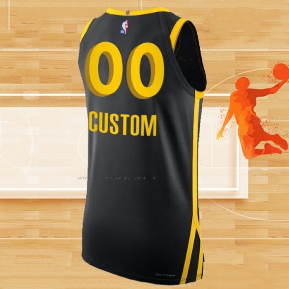 Camiseta Golden State Warriors Personalizada Ciudad Autentico 2023-24 Negro