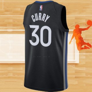 Camiseta Golden State Warriors Stephen Curry NO 30 Ciudad Negro