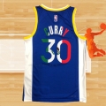Camiseta Golden State Warriors Stephen Curry NO 30 Icon Royal Special Mexico Edition Azul