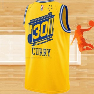 Camiseta Golden State Warriors Stephen Curry NO 30 Mitchell & Ness 2019-20 Amarillo