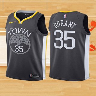 Camiseta Nino Golden State Warriors Kevin Durant NO 35 Statement 2017-18 Gris