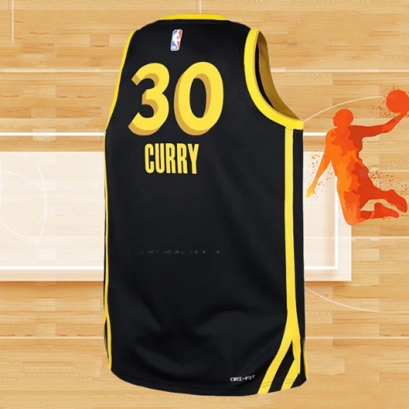 Camiseta Nino Golden State Warriors Stephen Curry NO 30 Ciudad 2023-24 Negro