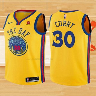 Camiseta Nino Golden State Warriors Stephen Curry NO 30 Ciudad Amarillo