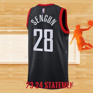 Camiseta Houston Rockets Alperen Sengun NO 28 Statement 2023-24 Negro