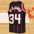 Camiseta Houston Rockets Hakeem Olajuwon NO 34 Mitchell & Ness 1996-97 Negro