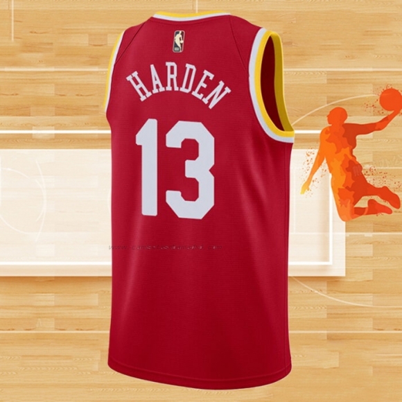 Camiseta Houston Rockets James Harden NO 13 Hardwood Classics Rojo