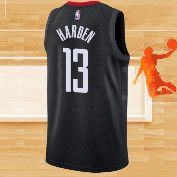 Camiseta Houston Rockets James Harden NO 13 Statement Negro