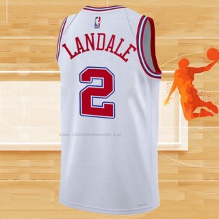 Camiseta Houston Rockets Jock Landale NO 2 Ciudad 2023-24 Blanco