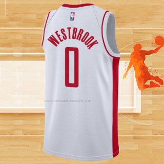 Camiseta Houston Rockets Russell Westbrook NO 0 Association Blanco