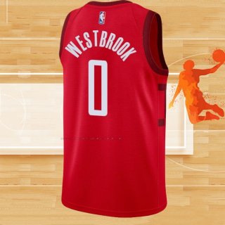 Camiseta Houston Rockets Russell Westbrook NO 0 Earned Rojo