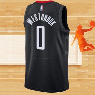Camiseta Houston Rockets Russell Westbrook NO 0 Statement Negro