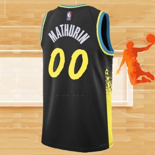 Camiseta Indiana Pacers Bennedict Mathurin NO 00 Ciudad 2023-24 Negro