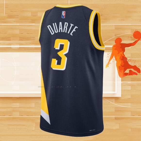 Camiseta Indiana Pacers Chris Duarte NO 3 Ciudad 2021-22 Azul