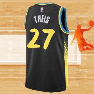 Camiseta Indiana Pacers Daniel Theis NO 27 Ciudad 2023-24 Negro