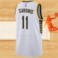 Camiseta Indiana Pacers Domantas Sabonis NO 11 Association Blanco