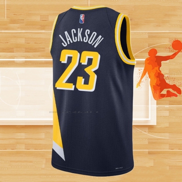 Camiseta Indiana Pacers Isaiah Jackson NO 23 Ciudad 2021-22 Azul