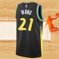 Camiseta Indiana Pacers Isaiah Wong NO 21 Ciudad 2023-24 Negro