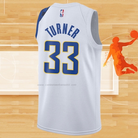 Camiseta Indiana Pacers Myles Turner NO 33 Ciudad Blanco