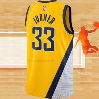 Camiseta Indiana Pacers Myles Turner NO 33 Statement Edition Amarillo