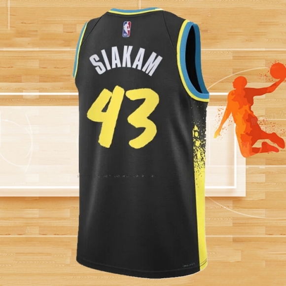 Camiseta Indiana Pacers Pascal Siakam NO 43 Ciudad 2023-24 Negro