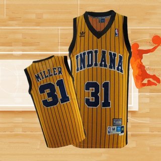 Camiseta Indiana Pacers Reggie Miller NO 31 Retro Amarillo