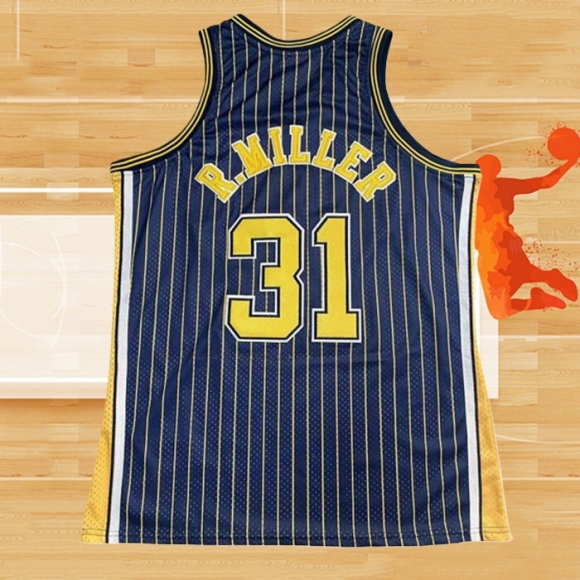 Camiseta Indiana Pacers Reggie R.Miller NO 31 Mitchell & Ness 1994-95 Azul