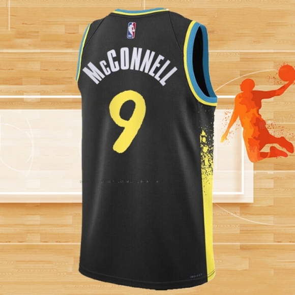 Camiseta Indiana Pacers T.J. Mcconnell NO 9 Ciudad 2023-24 Negro