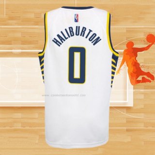 Camiseta Nino Indiana Pacers Tyrese Haliburton NO 0 Association 2022-23 Blanco