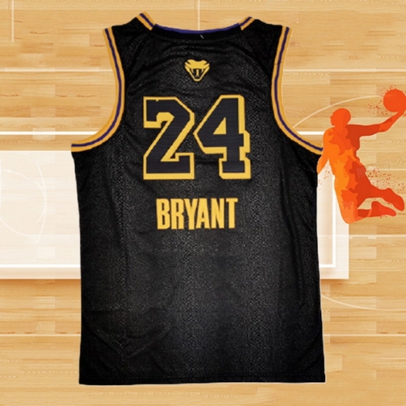 Camiseta Los Angeles Lakers Kobe Bryant NO 24 Black Mamba Negro