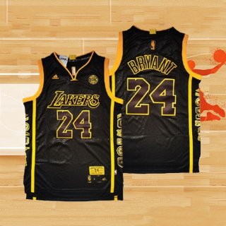 Camiseta Los Angeles Lakers Kobe Bryant NO 24 Retired Negro