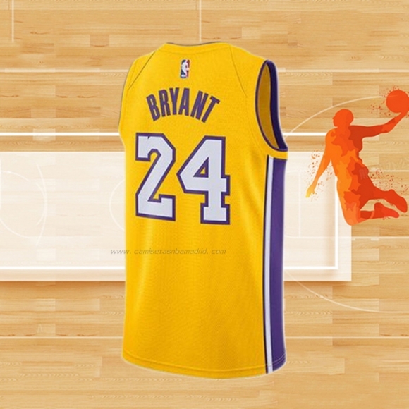 Camiseta Los Angeles Lakers Kobe Bryant NO 24 Retirement 2017-2018 Amarillo