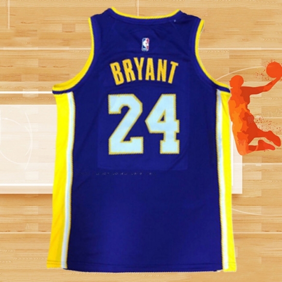 Camiseta Los Angeles Lakers Kobe Bryant NO 24 Statehombret 2017-18 Violeta