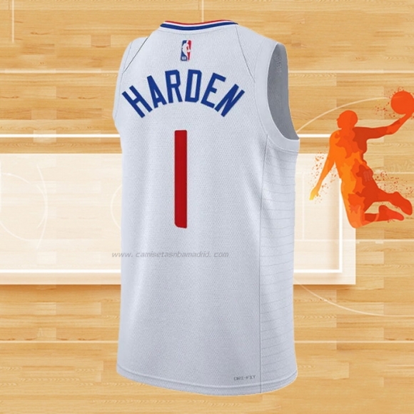 Camiseta Los Angeles Clippers James Harden NO 1 Association Blanco