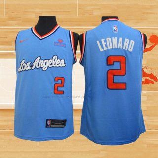 Camiseta Los Angeles Clippers Kawhi Leonard NO 2 2019-20 Azul