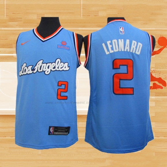 Camiseta Los Angeles Clippers Kawhi Leonard NO 2 2019-20 Azul