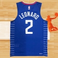Camiseta Los Angeles Clippers Kawhi Leonard NO 2 Icon 2020-21 Autentico Azul