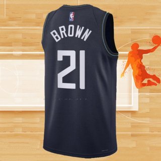 Camiseta Los Angeles Clippers Kobe Brown NO 21 Ciudad 2023-24 Azul