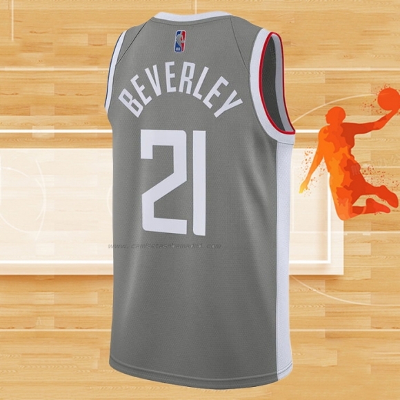 Camiseta Los Angeles Clippers Patrick Beverley NO 21 Earned 2020-21 Gris