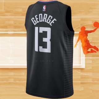 Camiseta Los Angeles Clippers Paul George NO 13 Statement 2020-21 Negro