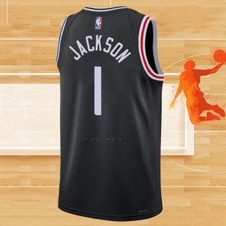 Camiseta Los Angeles Clippers Reggie Jackson NO 1 Ciudad 2022-23 Negro