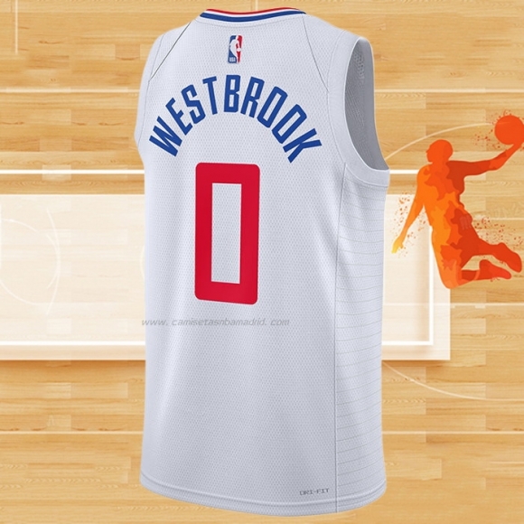 Camiseta Los Angeles Clippers Russell Westbrook NO 0 Association 2022-23 Blanco