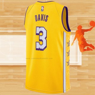 Camiseta Los Angeles Lakers Anthony Davis NO 3 Ciudad 2019-20 Amarillo