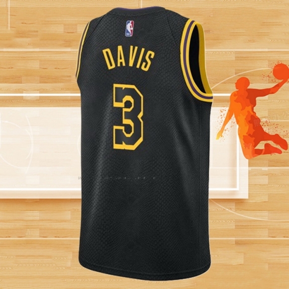 Camiseta Los Angeles Lakers Anthony Davis NO 3 Mamba 2021-22 Negro